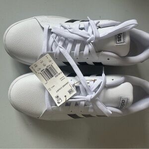 Adidas Classic White Sneakers with Black Stripes